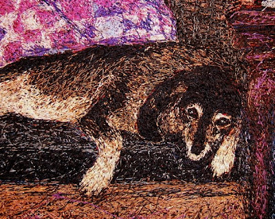 Syd & Me_detail, textile art embroidery by Susanne Gregg
