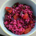 Israeli Couscous with Beets, Garlic Scapes, and Orange