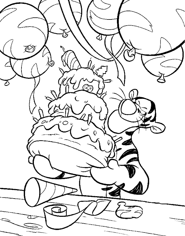Tigger Character Birthday Disney Coloring Pages Characters