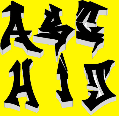 graffiti letters abc. Graffiti Alphabet for Hip-hop