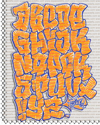 graffiti alphabetgraffiti letters Graffiti Alphabet AZ Yellow Throw on 