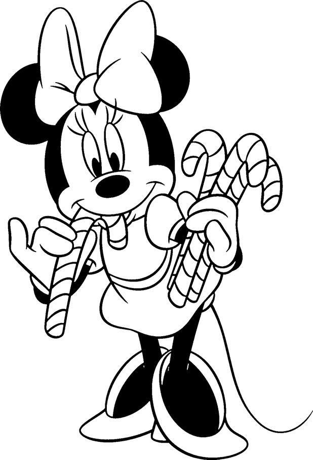 Christmas Disney Coloring Pages with Mickey and Mini Mouse