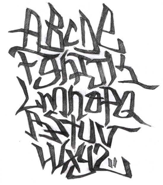 Several Designs Sketches Of Graffiti Letters Alphabet Letras De