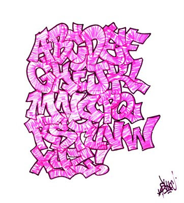 graffiti alphabet letters bubble