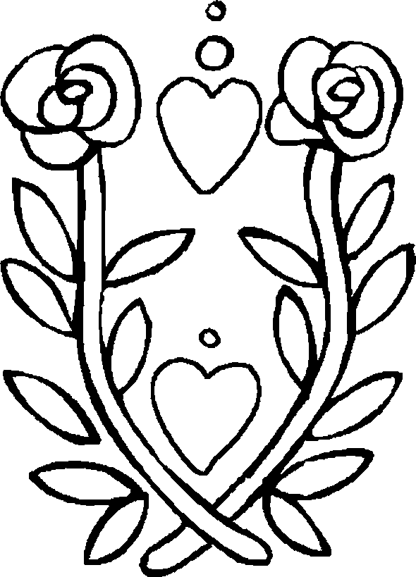 valentine roses and hearts coloring pages - photo #16
