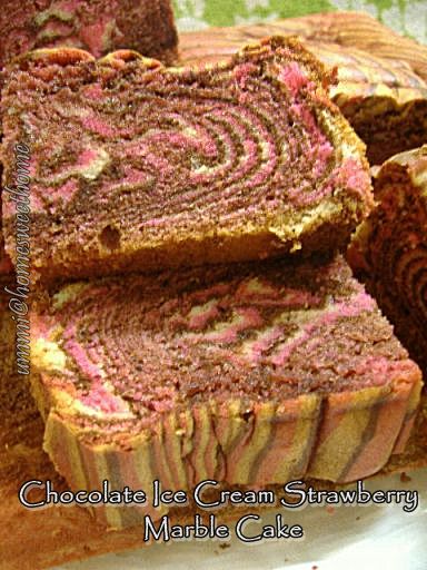 Home Sweet Home: Chocolate Ice Cream Strawberry Marble Cake