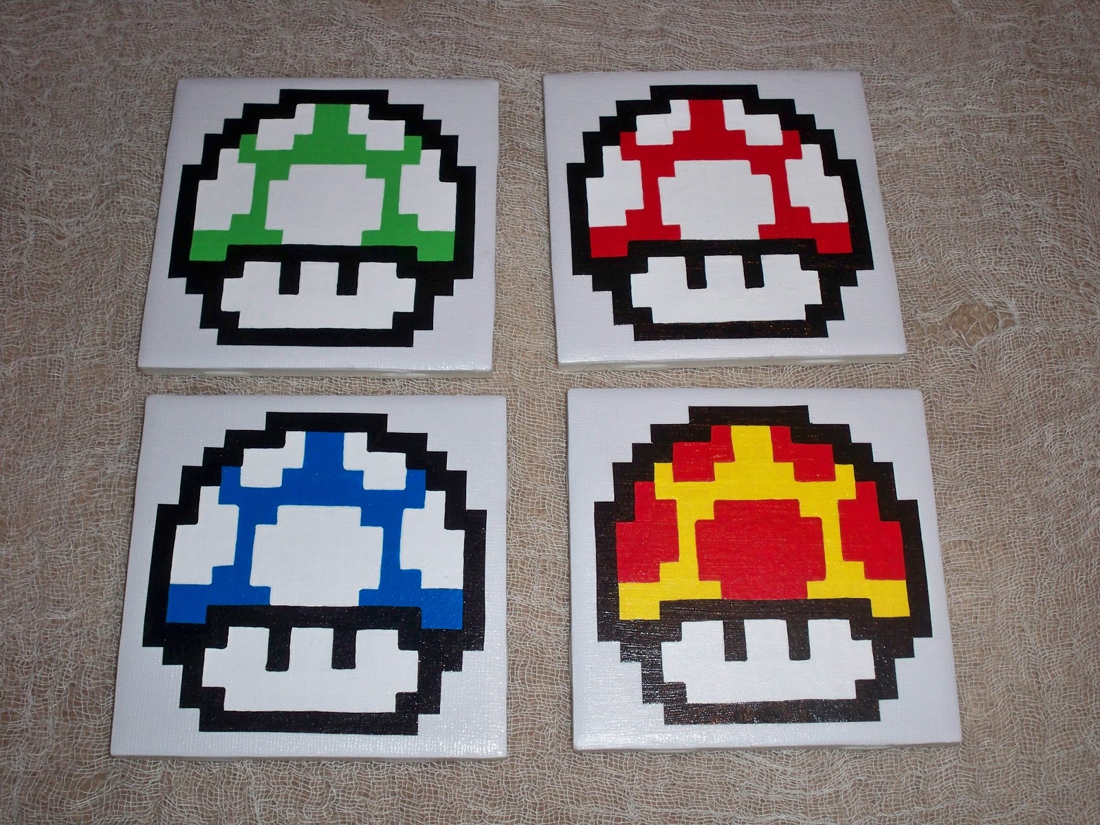 Lord Ozwald's Curious Goods: 8-Bit Mario Mushroom Coasters
