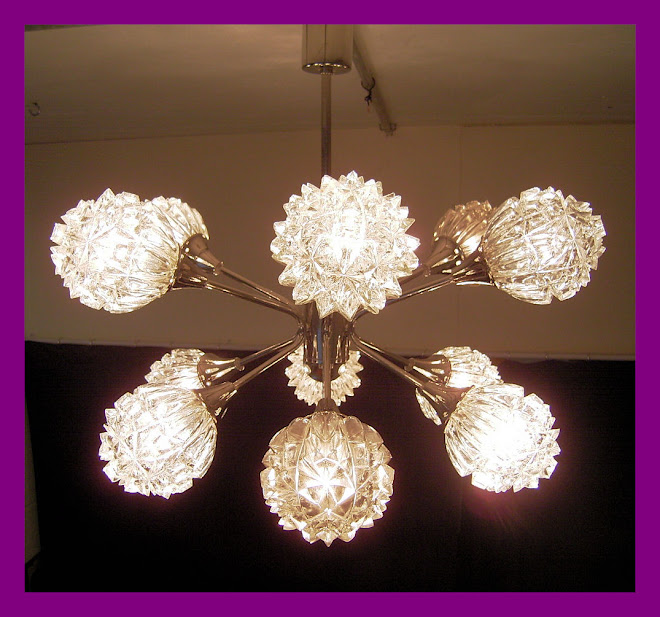 CHROMED CEILING LIGHT 10 GLOBES- CIRCA 1960 - PRICE: SOLD