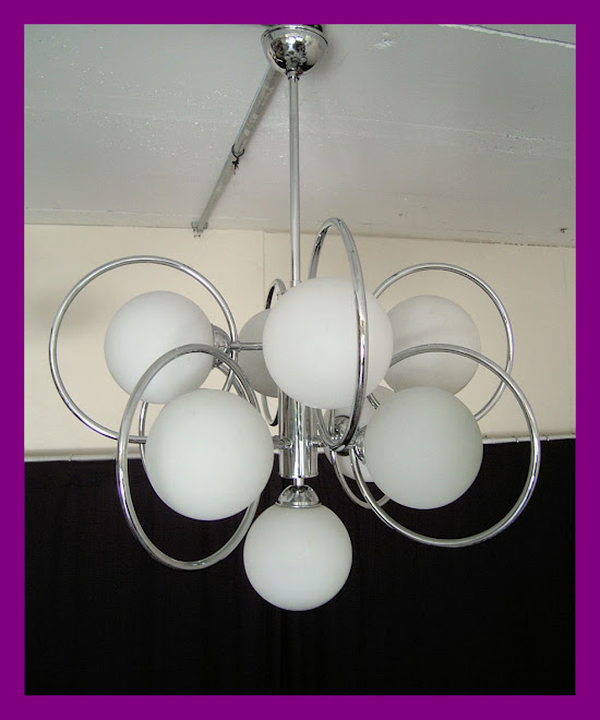 CHROMED CEILING LIGHT 9 GLOBES - CIRCA 1960 - PRICE: SOLD