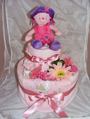 Two Tier Baby Girl Nappy Cake £25