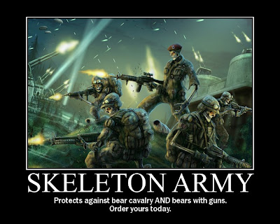 Skeleton Army Demotivational Poster