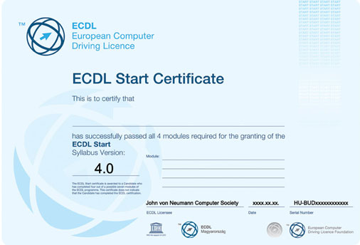 Ecdl certificate picture
