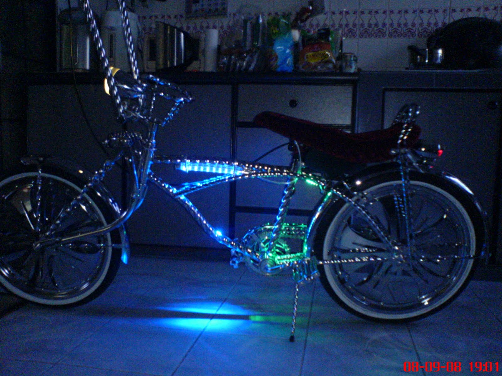lights bicycle neon storeroom
