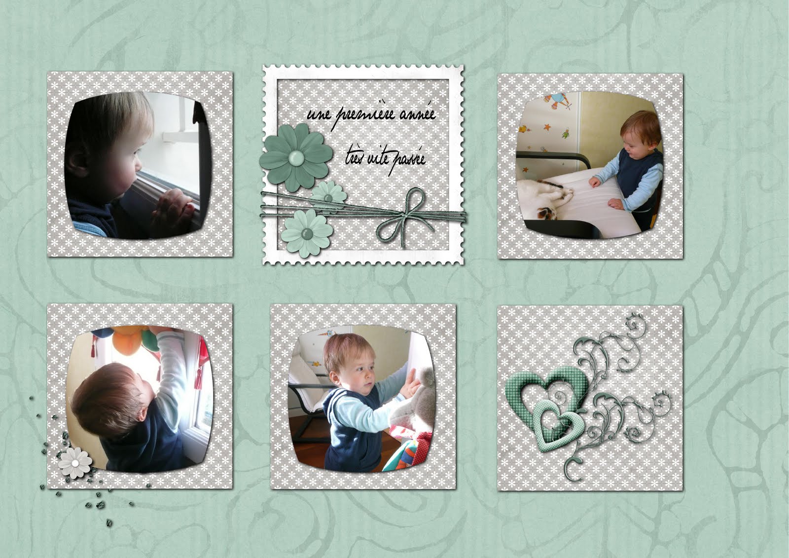 Marylou' Scrap Album naissance templates pages 20 et 21