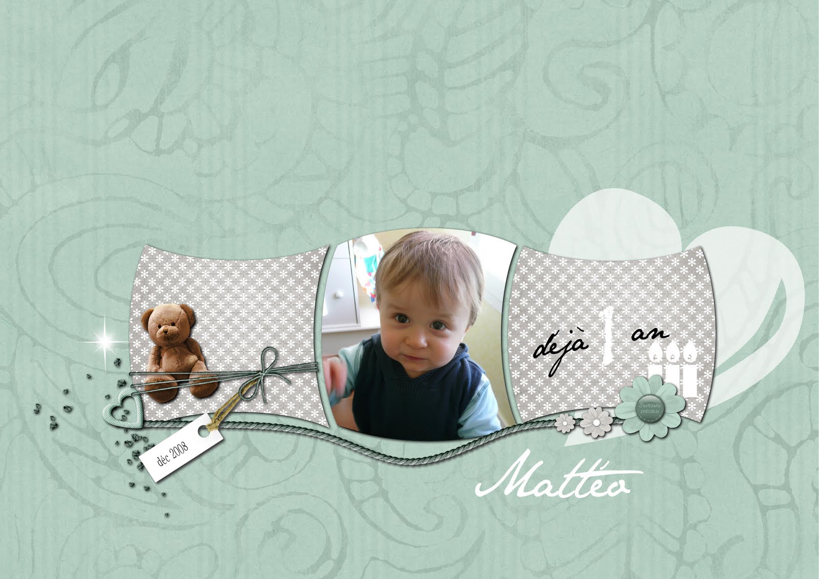 Marylou' Scrap Album naissance templates pages 20 et 21