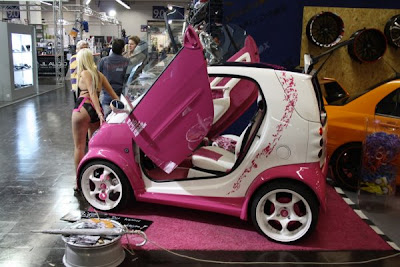 Barbie Pink Smart Fortwo leds  and Barbie Girl - Essen Motor Show 2010 