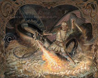 beowulf dragon english old battle story fighting painting last grendel history cup dragons epic armor shown does he coming 2010