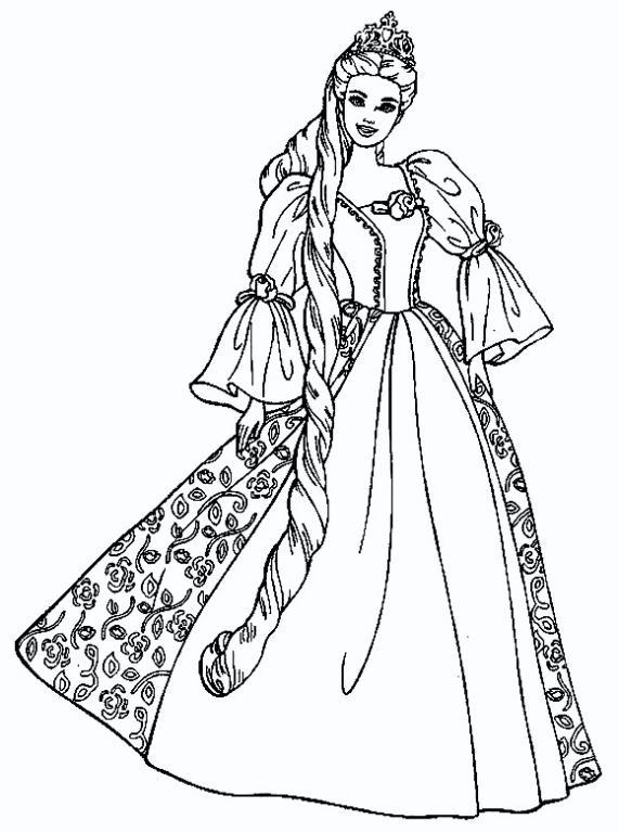 DIBUJOS PARA COLOREAR PINTAR IMAGENES: DIBUJOS DE BARBIE PARA COLOREAR