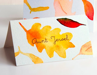 fall leaves place cards thanksgiving