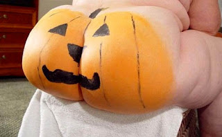 funny halloween pumpkin butt