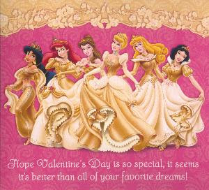 Disney Princesses Valentine Card
