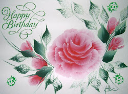 birthday cards painted hand happy roses flowers card greeting greetings signs blank painting wishes rose flower messages envelope envelopes pink