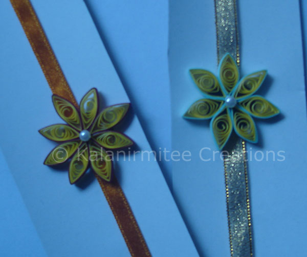 Paper Quilling Quilled rakhi's Kalanirmitee Creations