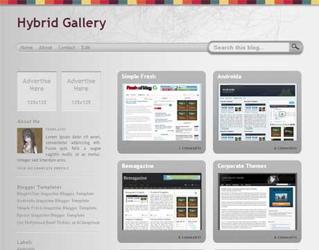 Hybrid Gallery Magazine Blogger Template