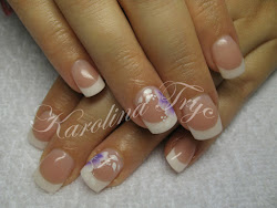 nails gel natural overlay uv nail tip french painted flower hand flowers overlays extensions tips acrylic discover