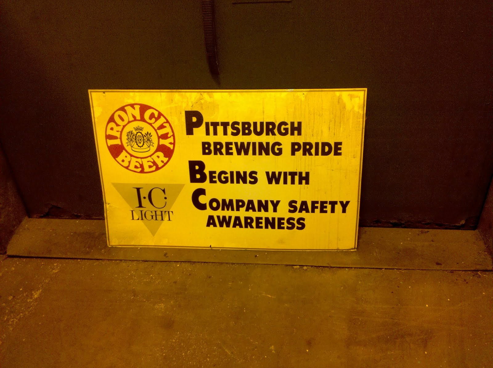 Old Pittsburgh Iron City Brewing sign from Art All Night