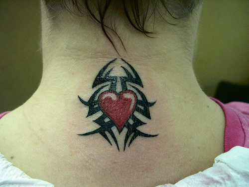 love heart tattoos. Love Heart Neck Tattoos.