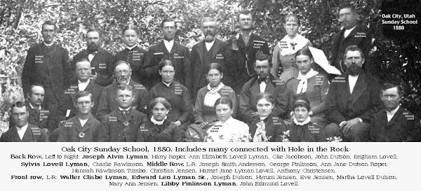 Oak City Pioneers in Sunday School Class 1880