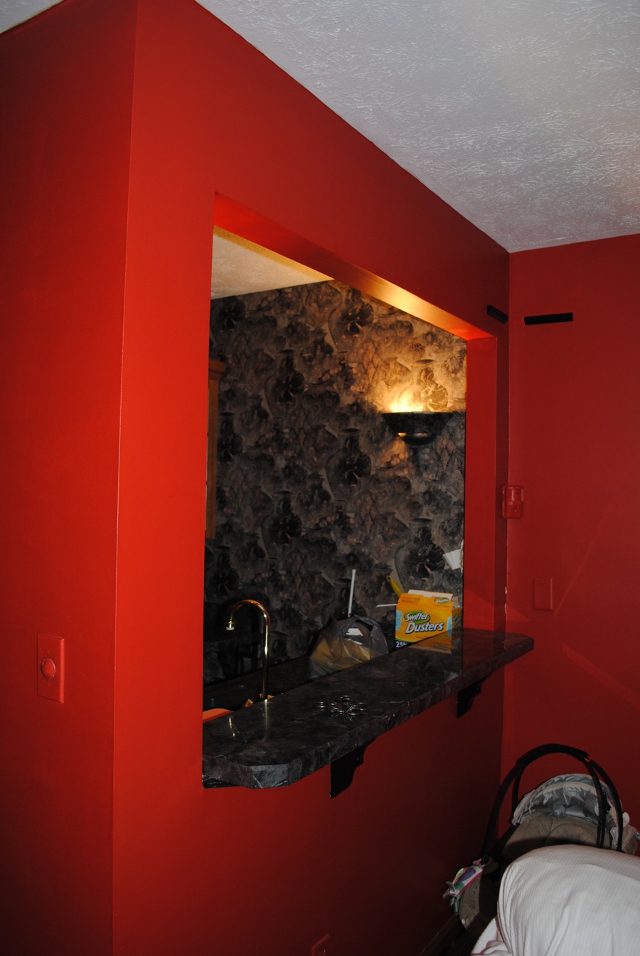 the table 1970's wet bar before and after