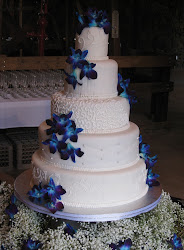 cake orchid cakes orchids purple silver layer katie flower royal flowers simple designs engagement theme layers weddings dark idea cobalt