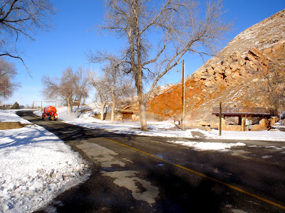Hot Springs State Park, snow removal in Thermopolis, Wyoming