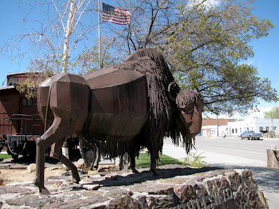 Buffalo statue, Grey bull, Wyoming