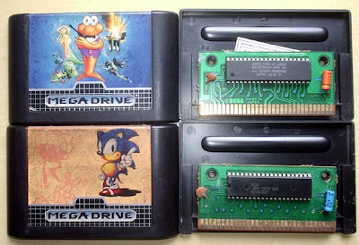 Cartuchos James Pond e Sonic da Tec Toy