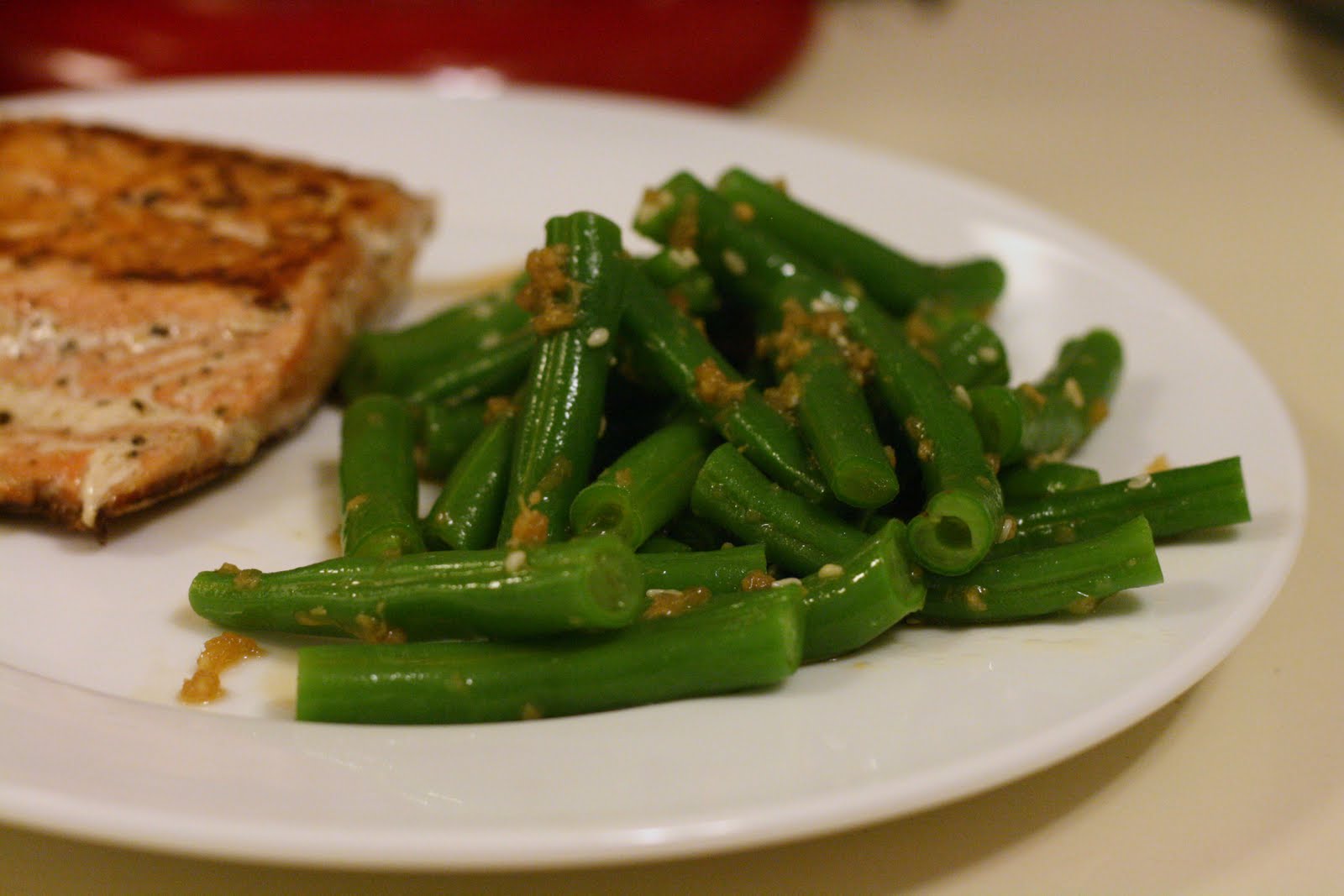Laine's Recipe Box Ginger Garlic Green Beans