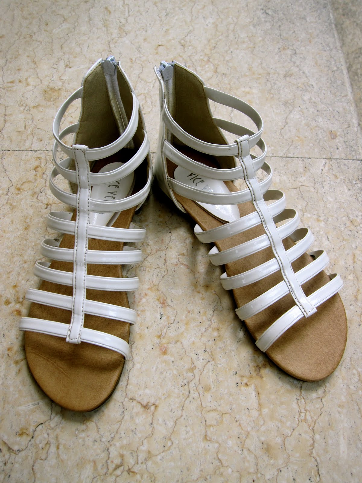 all white gladiator sandals