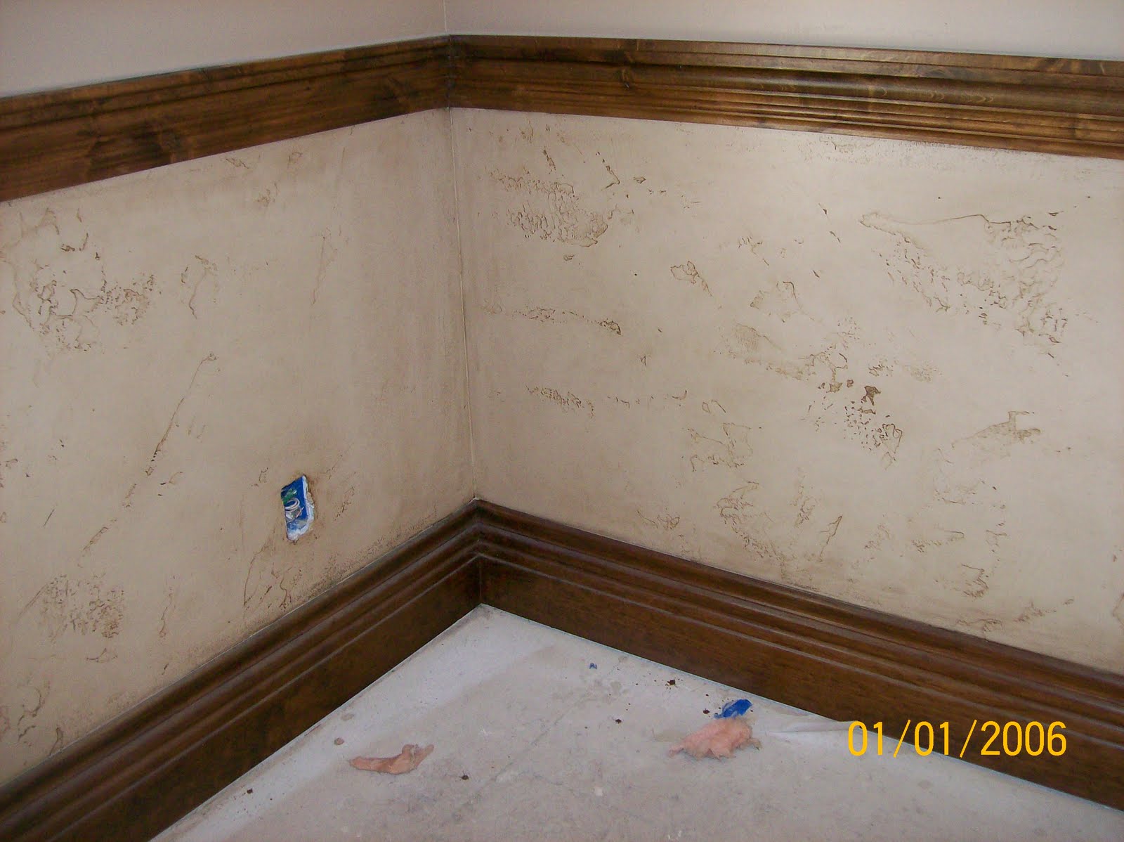Skyline Painting Glazed Walls With Stained Trim Glazed Walls With Stained Trim