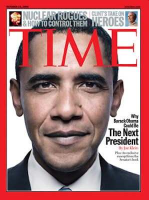 Barack Obama in Time Cover, No he become  a President