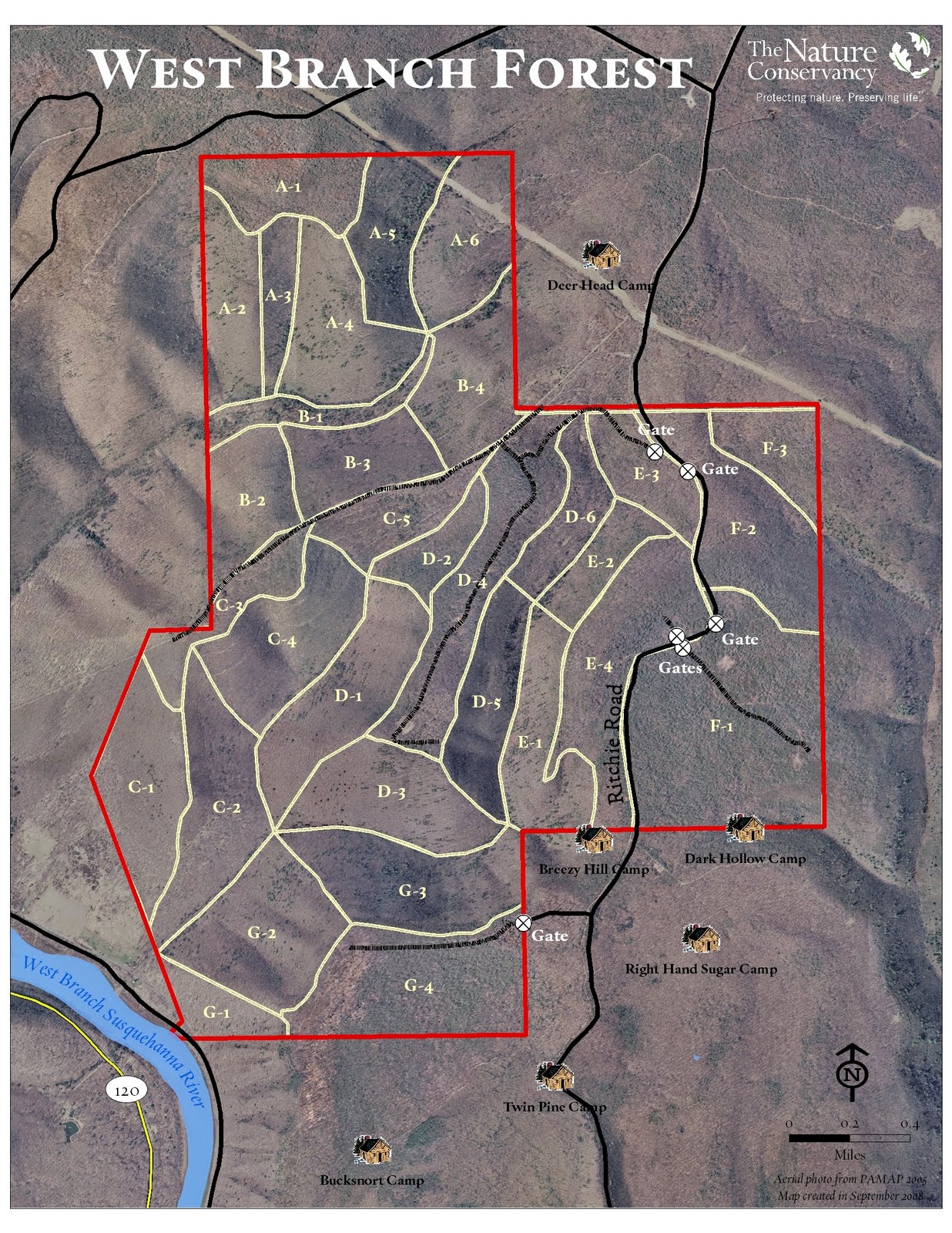 The Nature Conservancy's West Branch Research & Demonstration Forest Maps of West Branch Forest