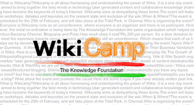 WiKiCamp in Chennai on 25th February,2007