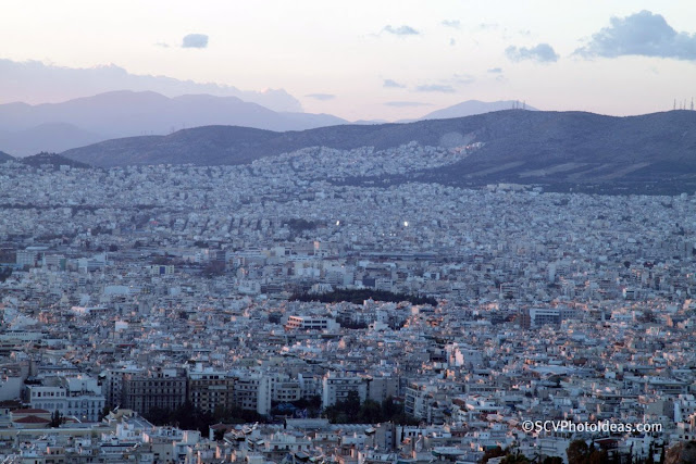 Twilight over Athens center