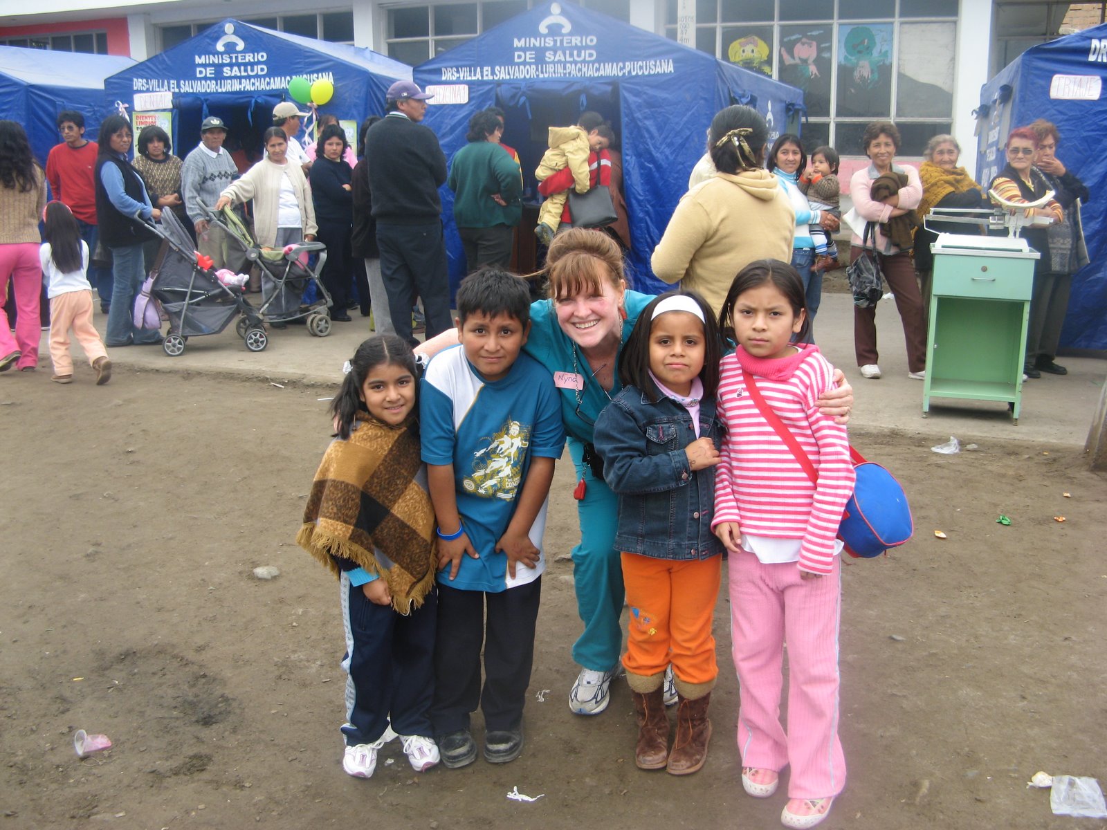 Nina with Children in Pucasana, 2008