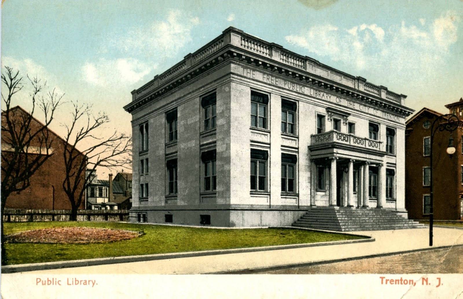 Library Postcards c1905 Public Library, Trenton, New Jersey