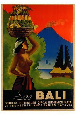 Bali Tourism Poster issued by the travelers official information bureau of the Netherlands Indies Batavia