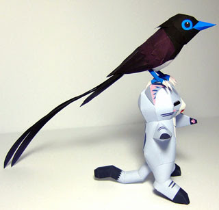 Japanese Paradise-flycatcher Papercraft