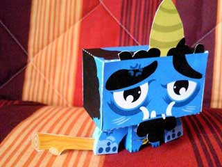 Blue Oni Papercraft Toy