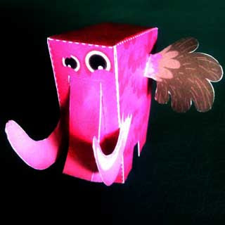 Pink Mammuthus Paper Toy